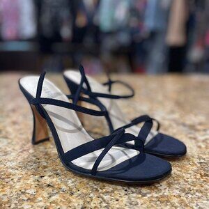 B.P. Navy Satin Evening Sandal